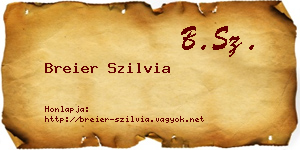 Breier Szilvia névjegykártya